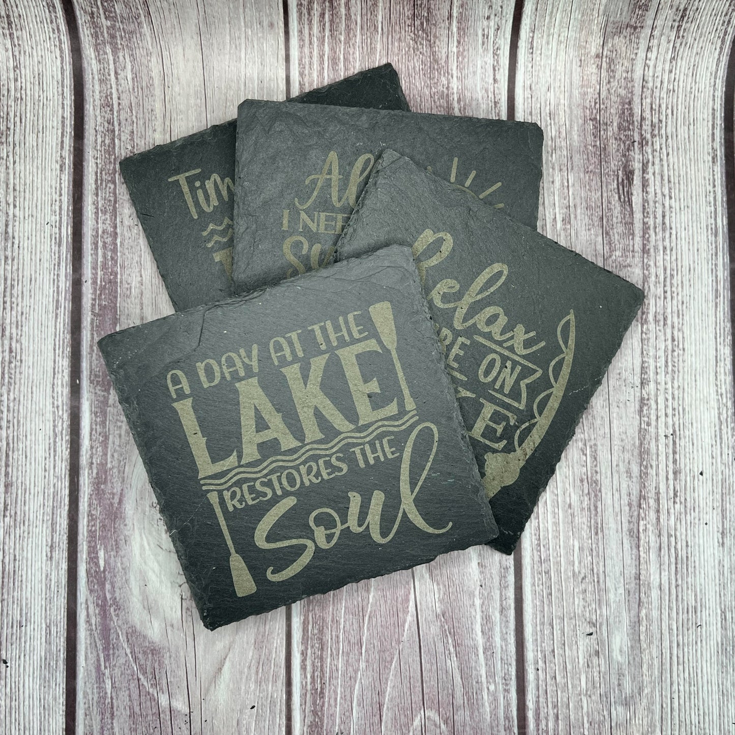 Lake Life Slate Coasters